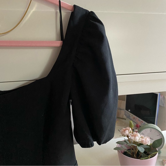 NWOT French Connection Open Back Cutout Puff Sleeve Bodycon A-Line Hoco Dress - Picture 3 of 5